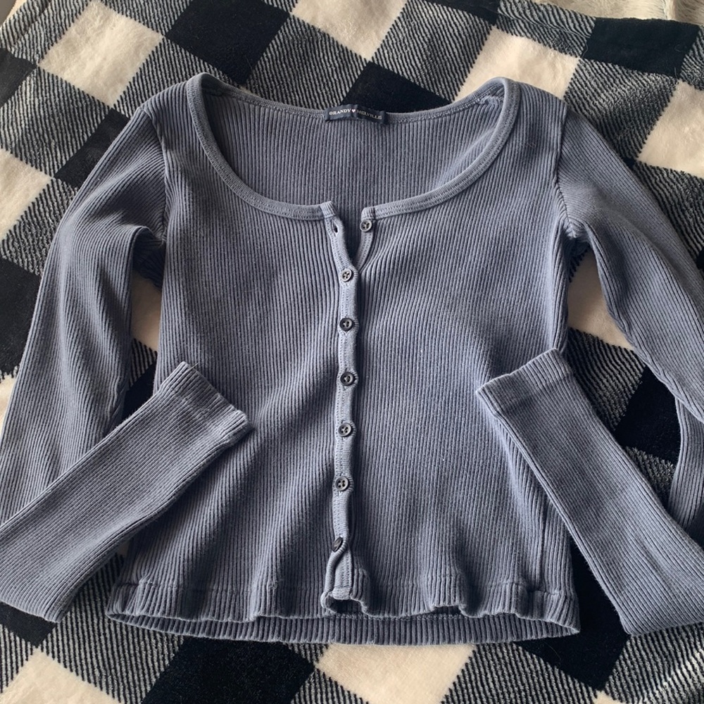 Brandy Melville Blue Button-up Longsleeve